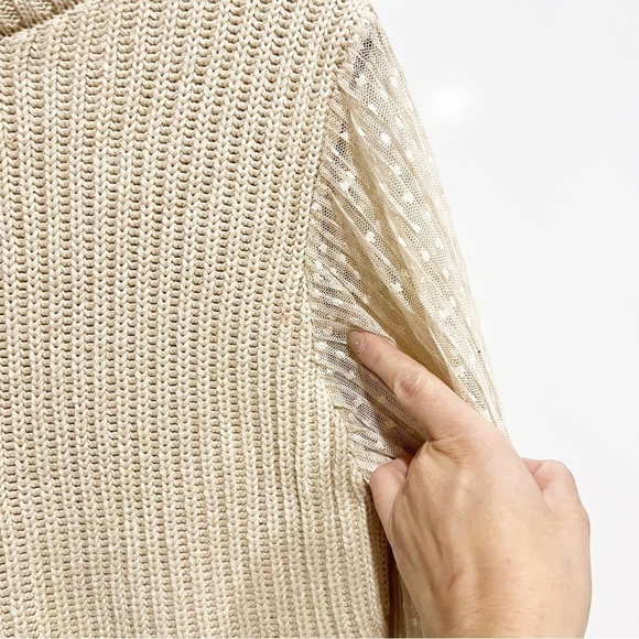 Zara Contrast Knit Bubble Sleeve Sweater - Picture 12 of 13